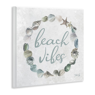 Beach Vibes with Shells Wall Plaque Art by Marla Rae