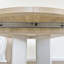 Table de salle à manger ovale extensible en chêne blanc avec panneaux de fibres à densité moyenne, blanc classique, pour 4 à 6 personnes