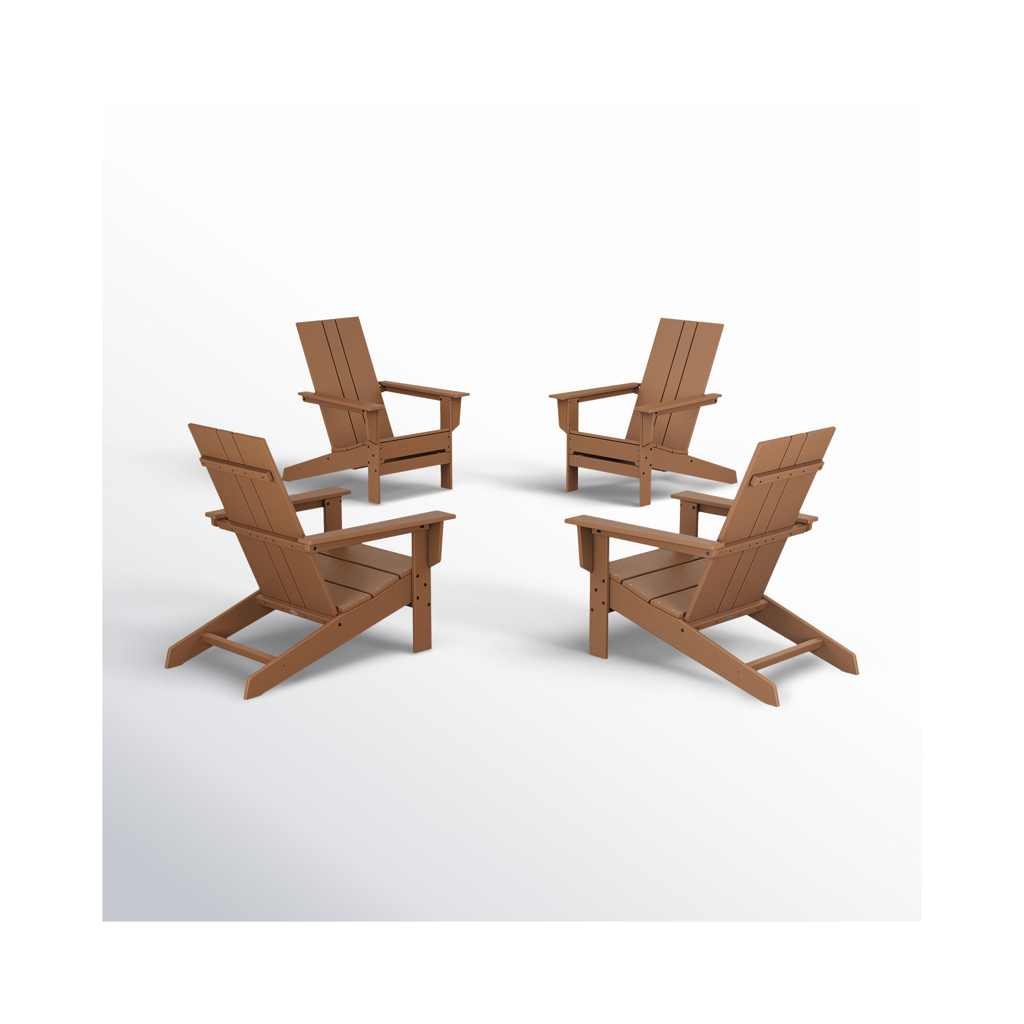 POLYWOOD x AllModern Plastic Adirondack Chairs, Teak
