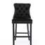 Élégante chaise de bar en velours à boutons, fabrication en bois massif, accents, mousse à haut rebond, 2 détails noirs, confortable, 2 pièces