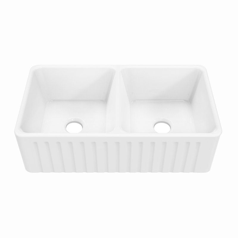 Évier de cuisine à double cuve en argile réfractaire Delice