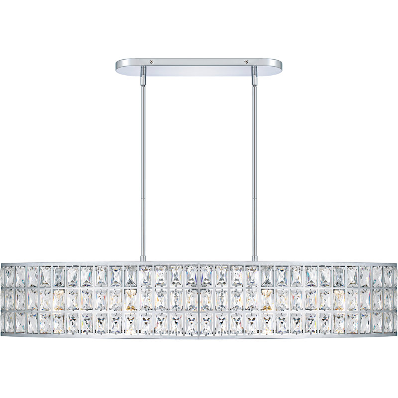 Gibson Linear Chandelier, Polished Chrome
