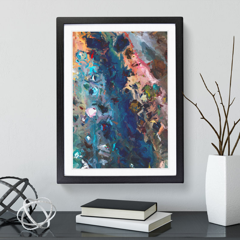 Beauty Of Nature Abstract - Single Picture Frame Painting, 64cm H x 46cm W x 2cm D, Black Framed