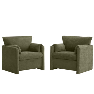 Fauteuil d'appoint surdimensionné en chenille 32,7 po (ensemble de 2