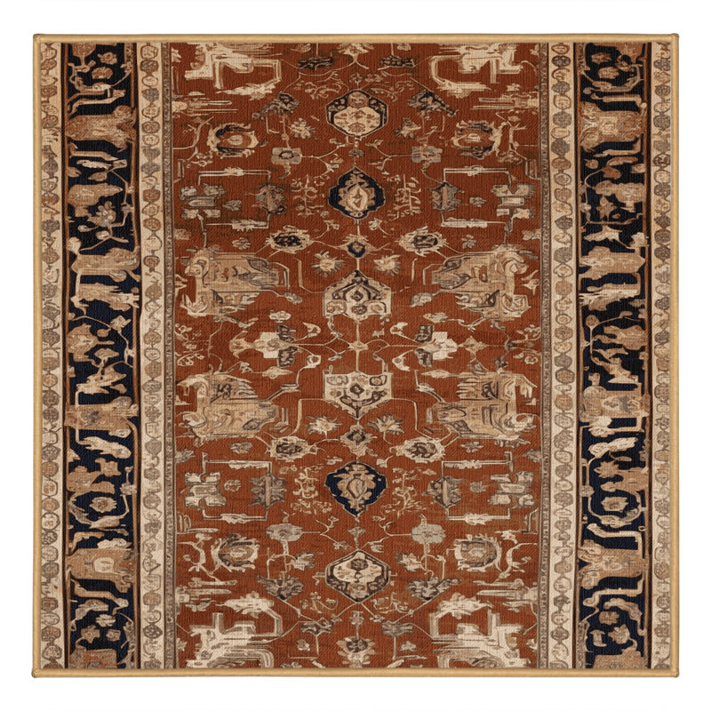 Tapis brun lavable à la machine, Carré 8 pi