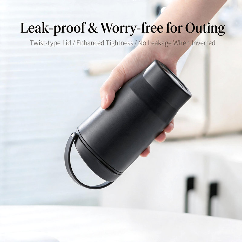  Tasse de voyage en céramique 17 oz Asvel | Pas de goût métallique, Noir