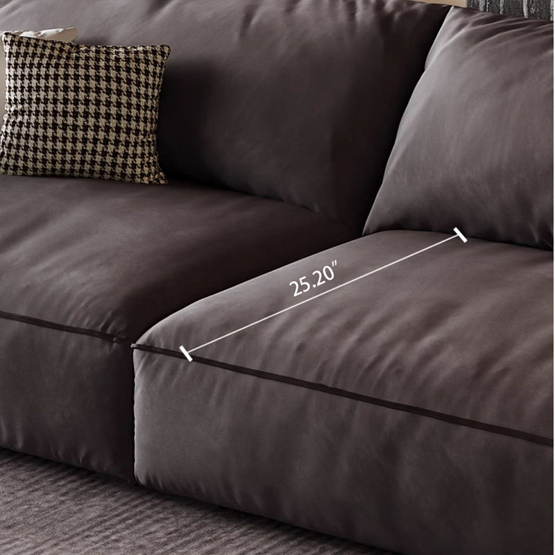 85.83" Dark Gray 100% Polyester Modular Sofa cushion couch