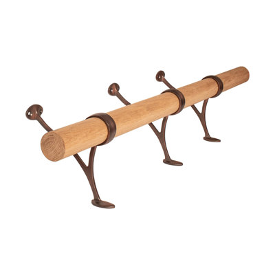 8ft Bar Foot Rail Kit Complete Mount Hardware and Oak Tubing