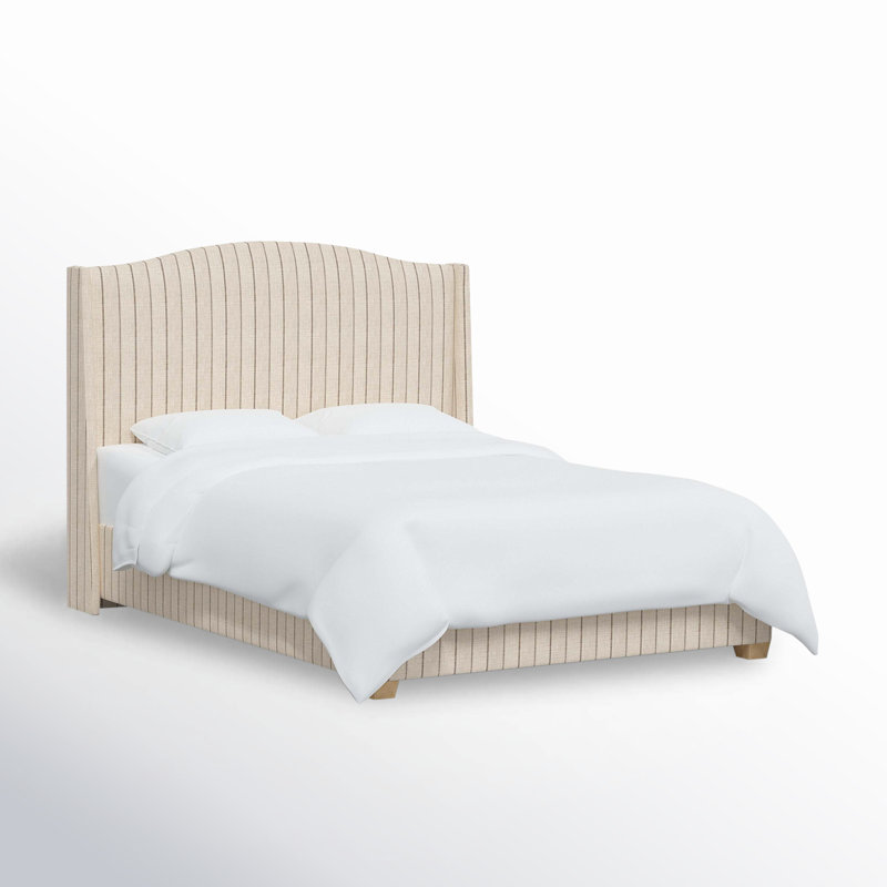 Lit tapissier standard bas Hagerman, Simple, Rayures gris anthracite Fritz