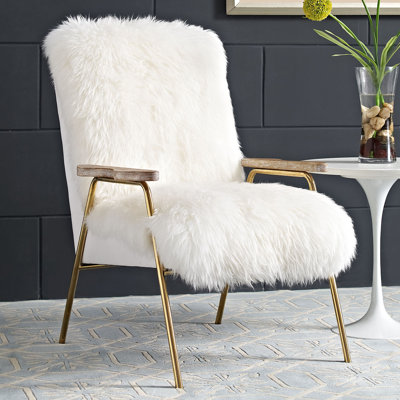Modway Sprint Golden Australian Sheepskin Arm Chair