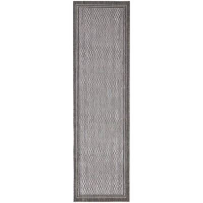 Kennaway Dark Green Solid Border Indoor/Outdoor Area Rug
