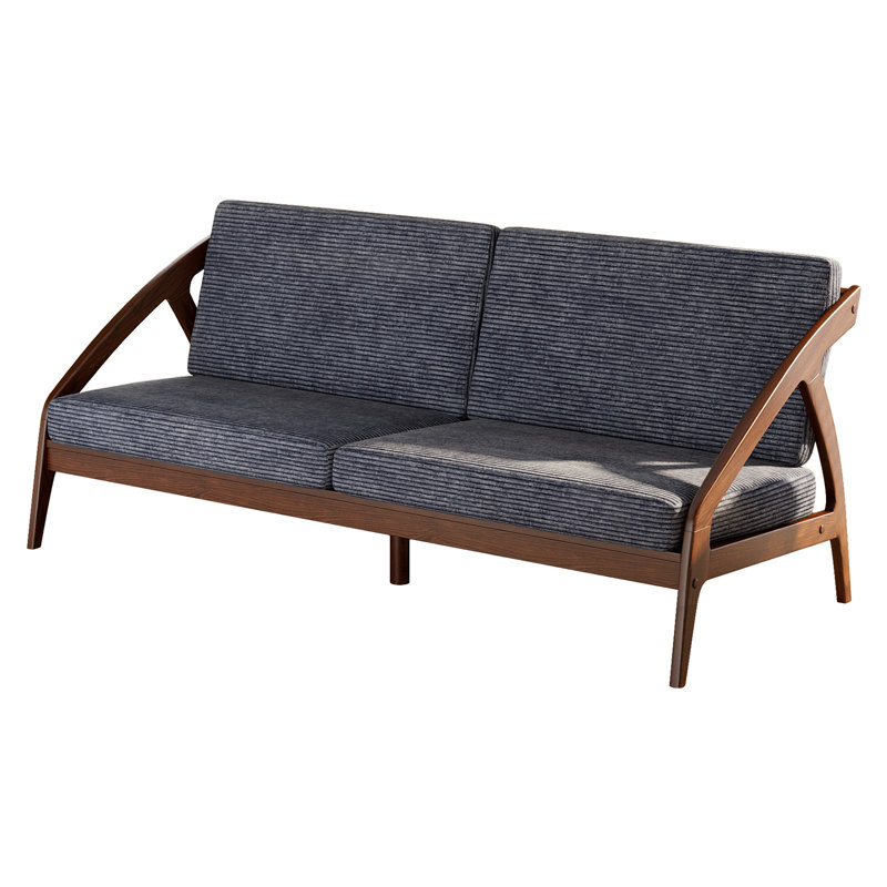186.4Cm Corduroy Standard Sofa, Grey