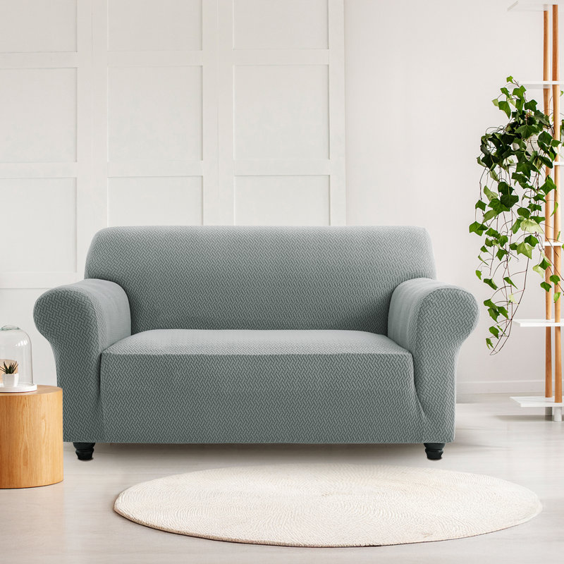 Premium Stretch Spandex Sofa Cover - Durable, Stylish & Easy-Fit Slipcover, Grey, 179cm H x 224cm W - (2 Seater)