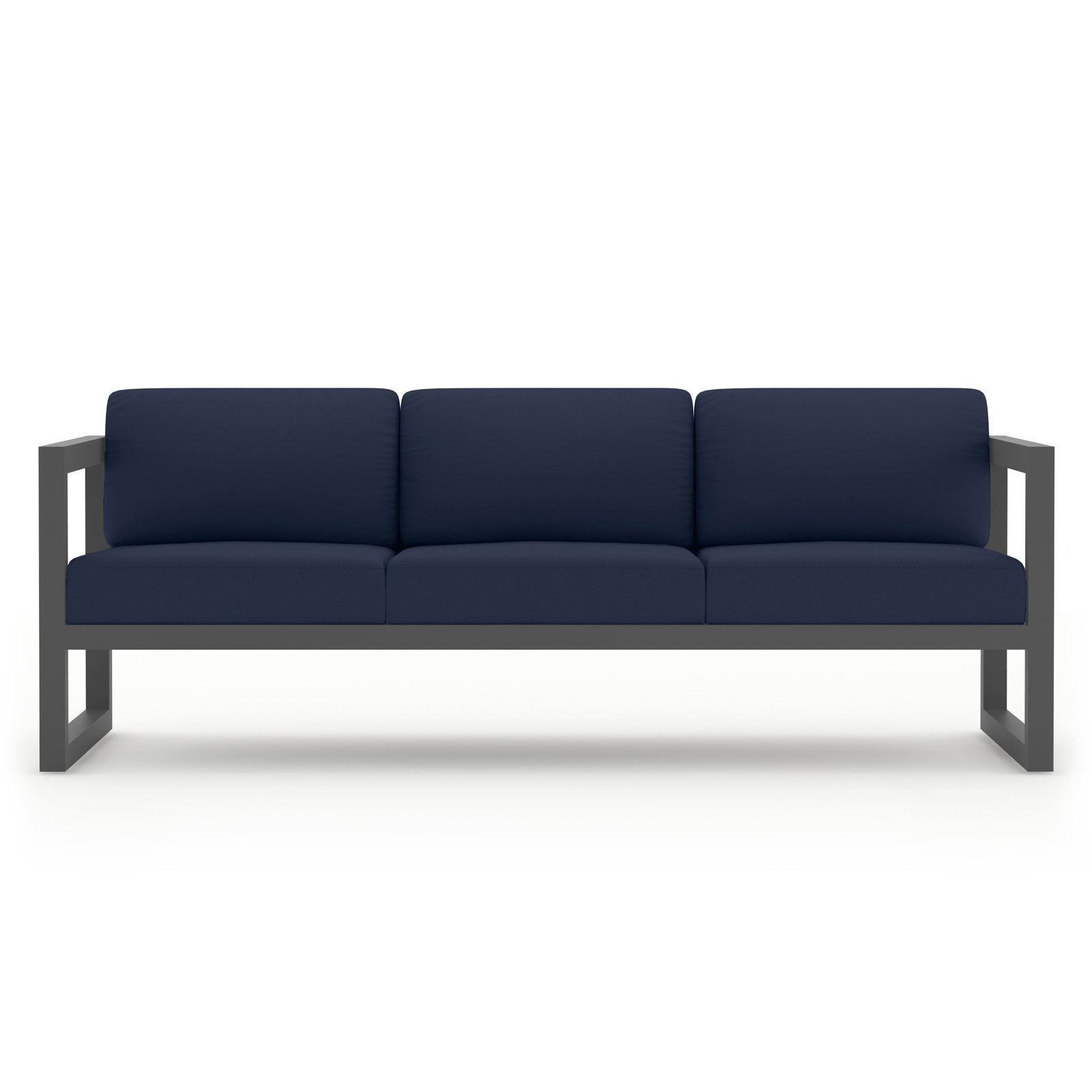 Smith Patio Sofa and Lounge Chair with Sunbrella® Cushions, Spectrum Indigo, Slate