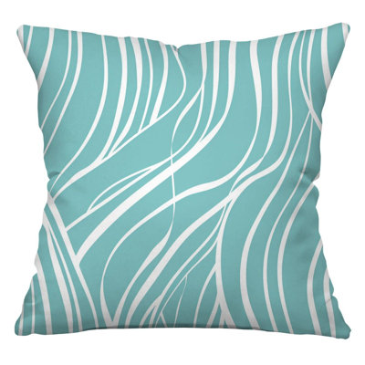 Coussin décoratif réversible en mélange de coton Abstract Wave