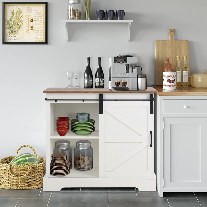 Buffet décoratif 1 porte Longley, Blanc chaud