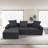 3 - Seat Sectional In Convertible Modular Design, American Style, Antique Grey, Medium Firm Seat, Velvet Main Material, Microfiber Fabric, Us Foam, Stain Machine Washable Covers Design Popular