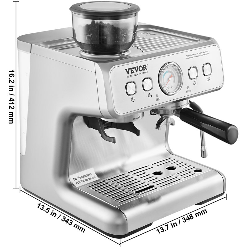 Stellweilan Tessberg Semi-Automatic Espresso Machine with Frother
