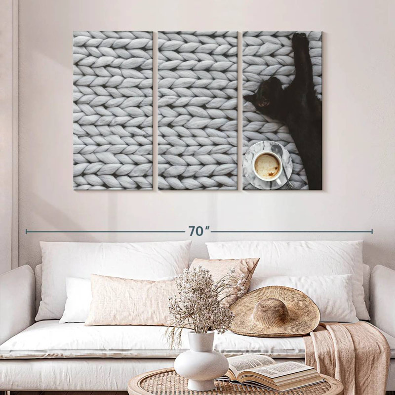 Brampt Lazy Black Cat, 32" H x 50" W