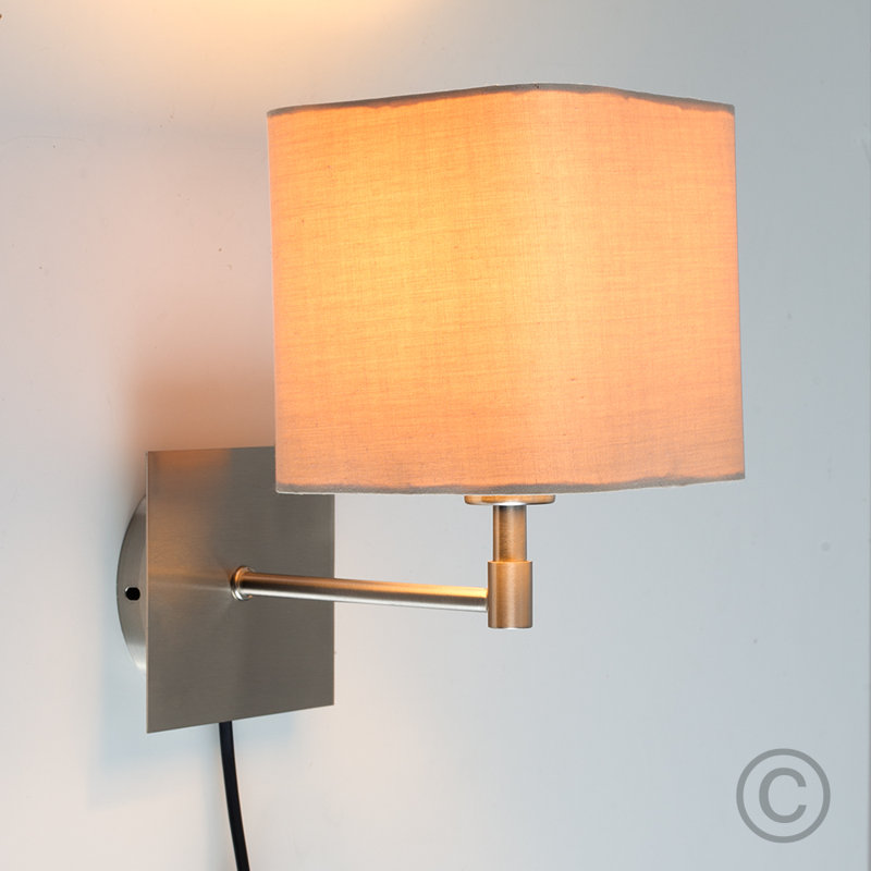 Alsfeld Plug-in Armed Sconce, Beige, Yes