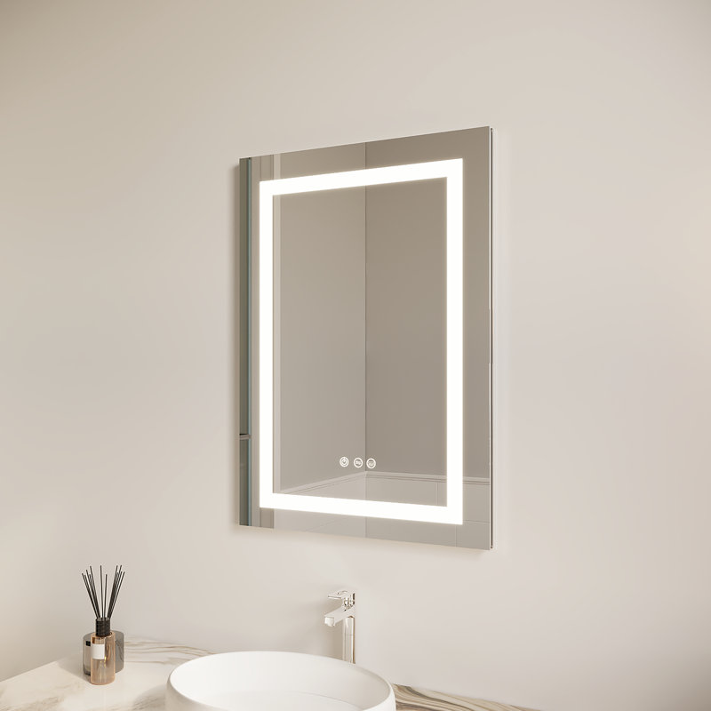 Armoire à miroir de salle de bain à DEL 26 po x 20 po - Garantie de brouillard imperméable 3000K 6000K