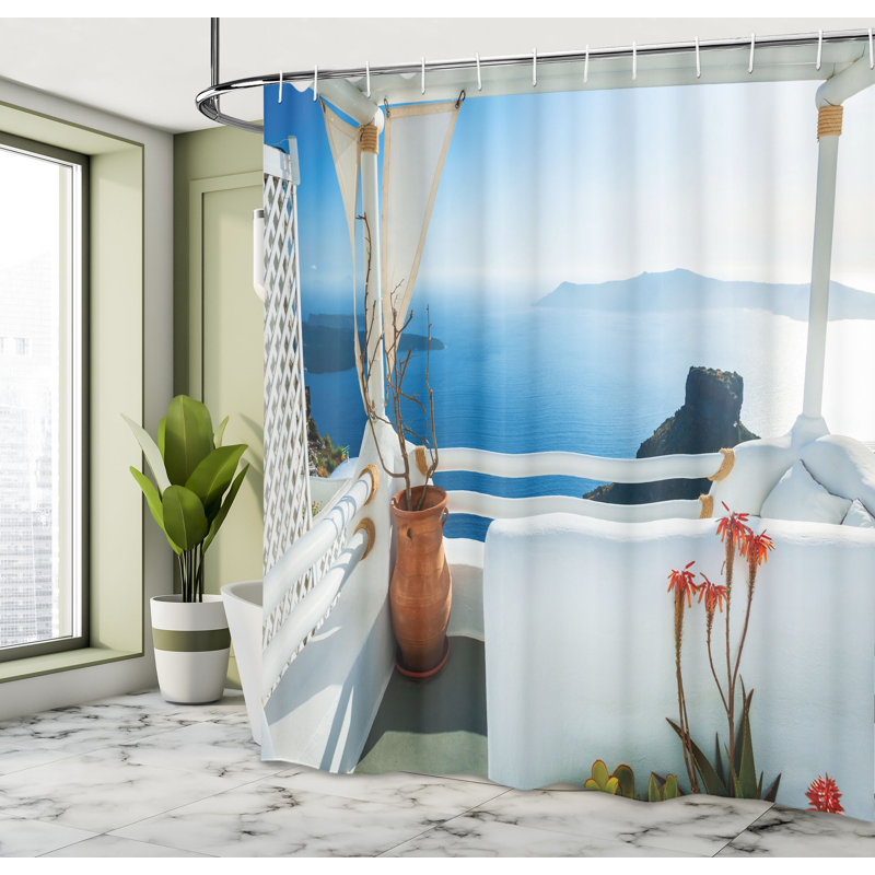 Ensemble de rideau de douche européen + crochets, H 84 po x l 69 po