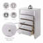Commode 5 tiroirs Ireland, finition blanche-901939786