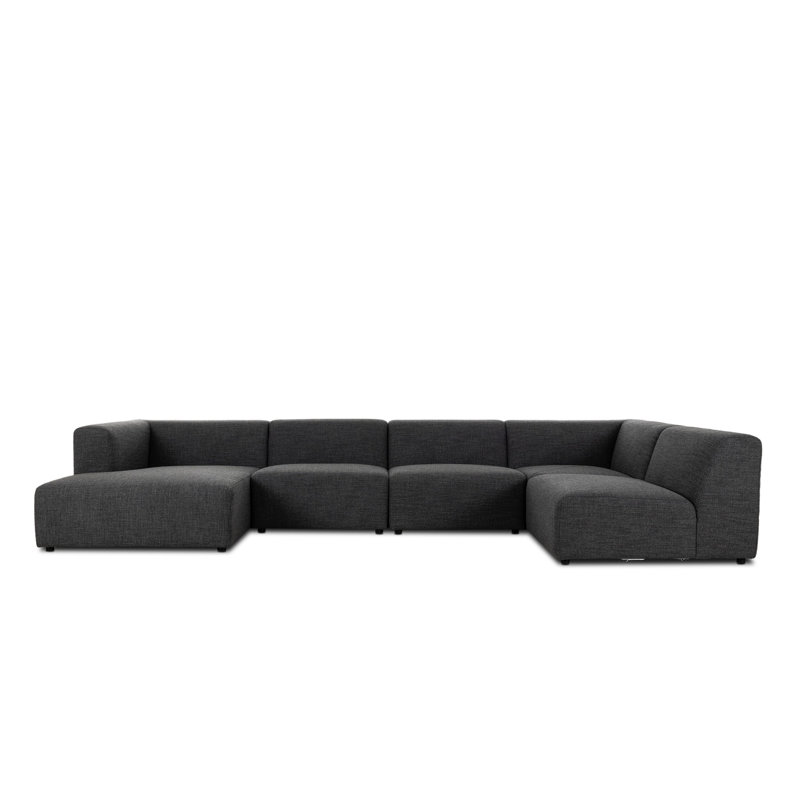 Lawndale 5PC Sectional W/ RAFC-Napa Sandstone, Left Hand Facing, Fayette Cloud Polyester Blend
