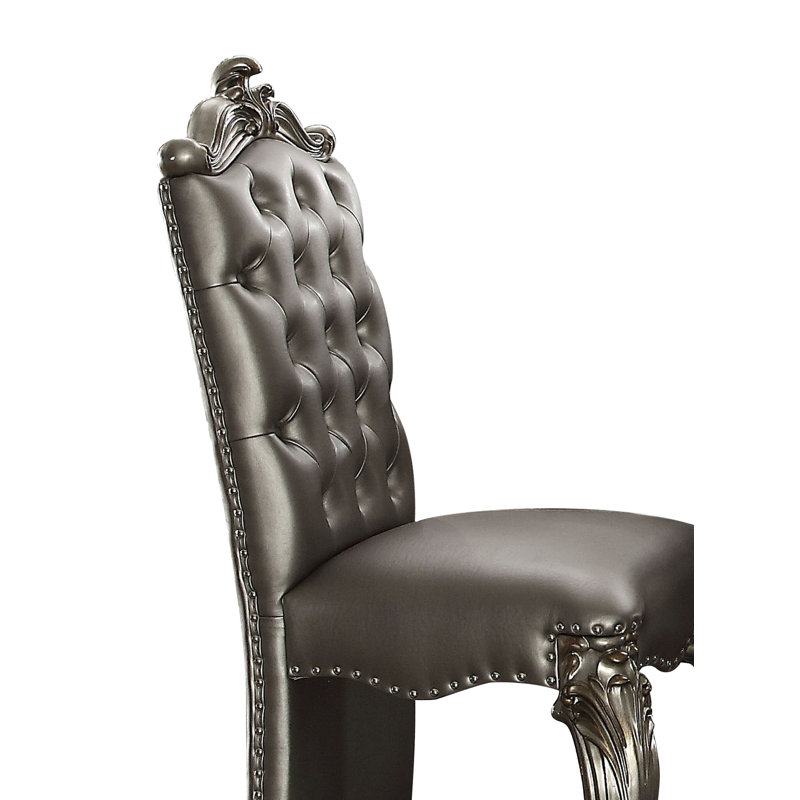 Upholstered Faux Leather Counter Stool