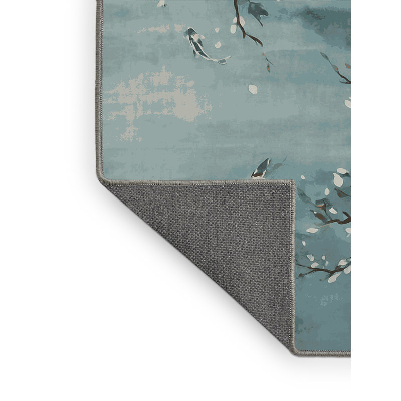 Tapis gris soyeux et moelleux, Rond 3 pi