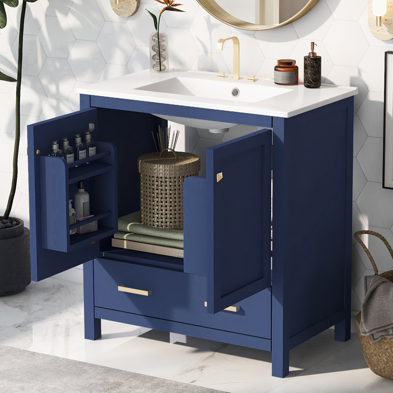Armoire de salle de bain Richetta, Bleu