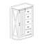 Commode 5 tiroirs avec porte de grange coulissante
