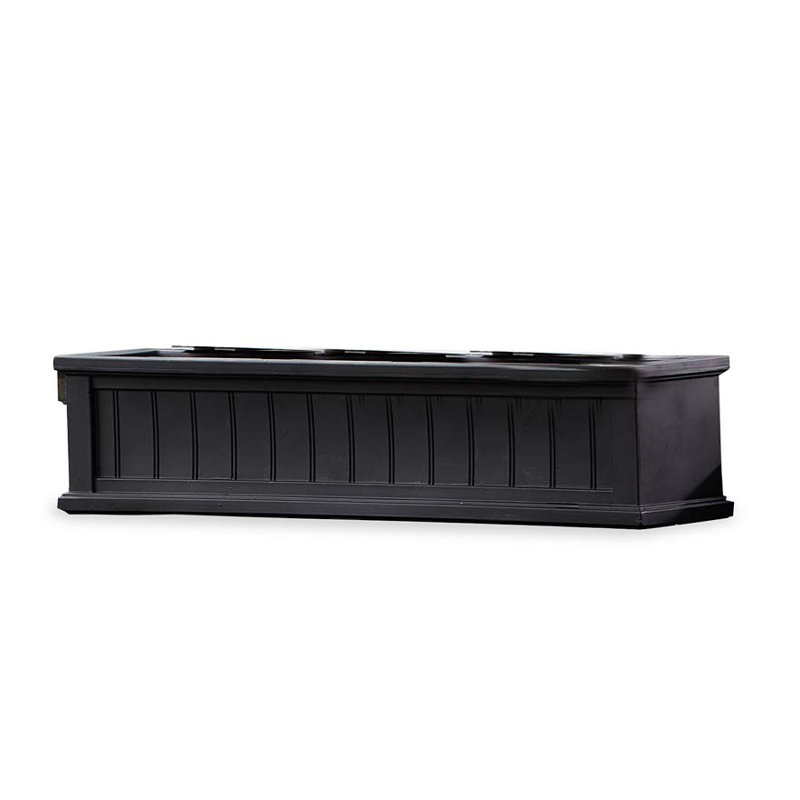 Lexington Self-Watering Polyethylene Window Box Planter, Black, 11" H x 11" W x 48" D
