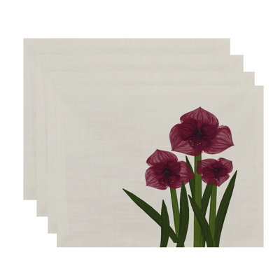 Amanda Polyester Floral Rectangle Placemat
