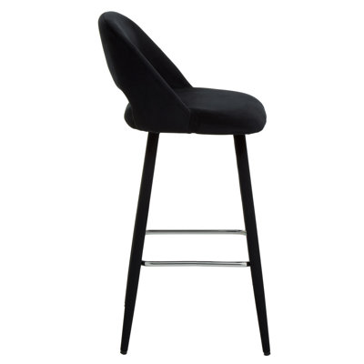 Upholstered Counter Stool with Metal Frame