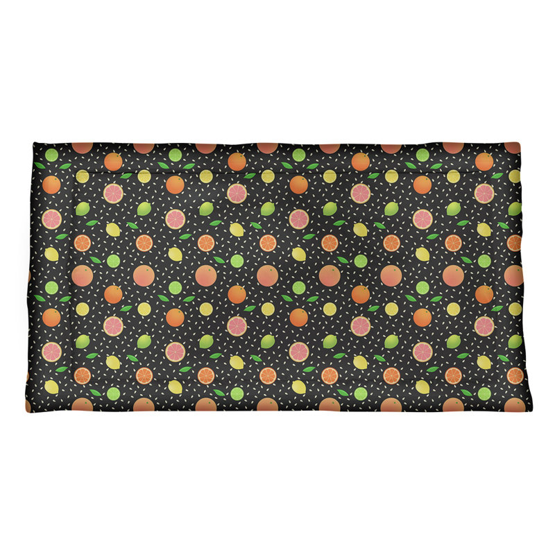 Taie décorative à fruits agrumes Katelyn Elizabeth, Simple standard, Microfibre, Noir