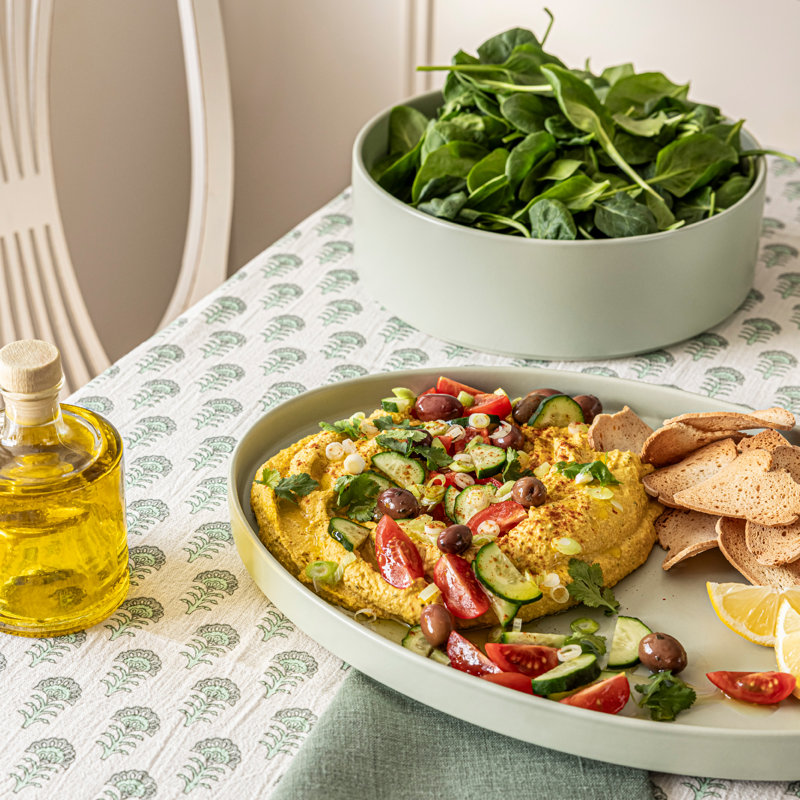 Green Ceramic Oval Stackable Serving Platter