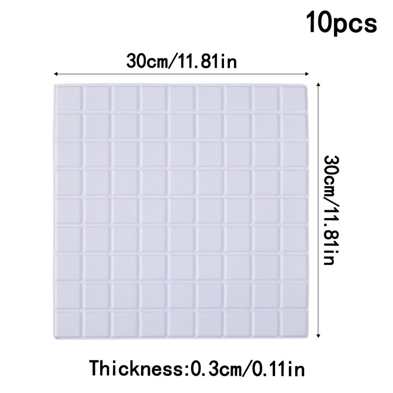 10-Pack 3D Self-Adhesive Wall Tile Stickers