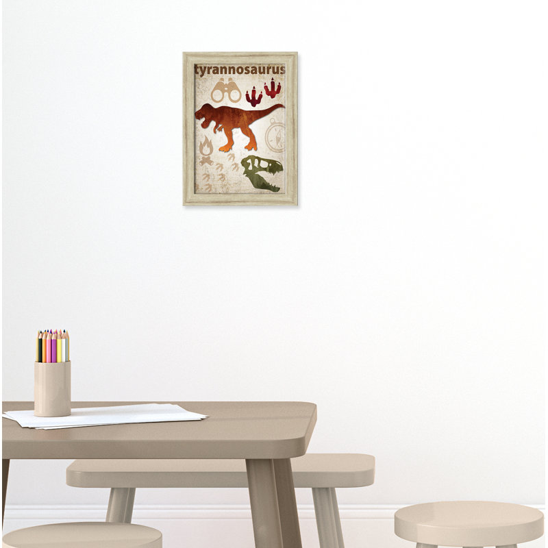 Adhésif décoratif dinosaures - 01 pi, H 16 po x l 12 po x P 0,625 po, Cadre plat beige