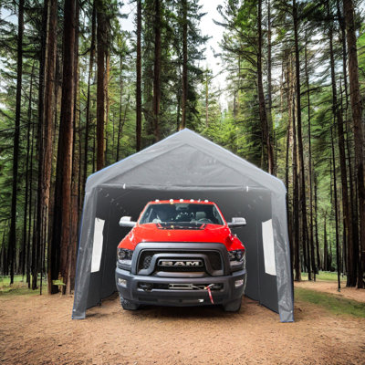 Heavy Duty Car Shelter 12x20 Feet: Spacious, Waterproof, With Ventilation Windows, Easy To Assemble And Transport 12x20ft Outdoor Shelter: , Ventilated, Waterproof Cover, Suitable For Multiple