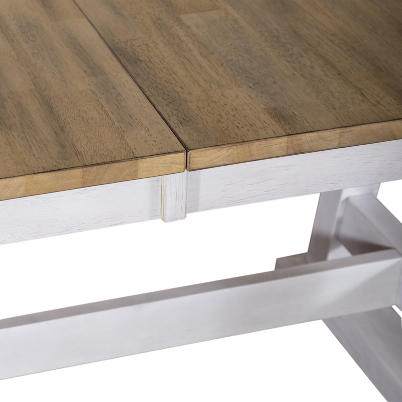Keswick Trestle Dining Table w/ 18" Leaf, White