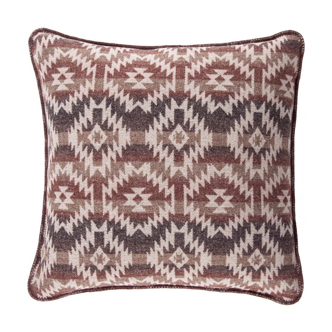Mesa Wool Blend Yarn Dye Aztec Design Western Southwestern Lodge Throw Pillow Paseo Road by HiEnd Accents