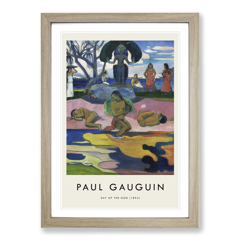 Day Of The God by Paul Gauguin - Single Picture Frame Print, Oak Framed, 65cm H x 48cm W x 2cm D
