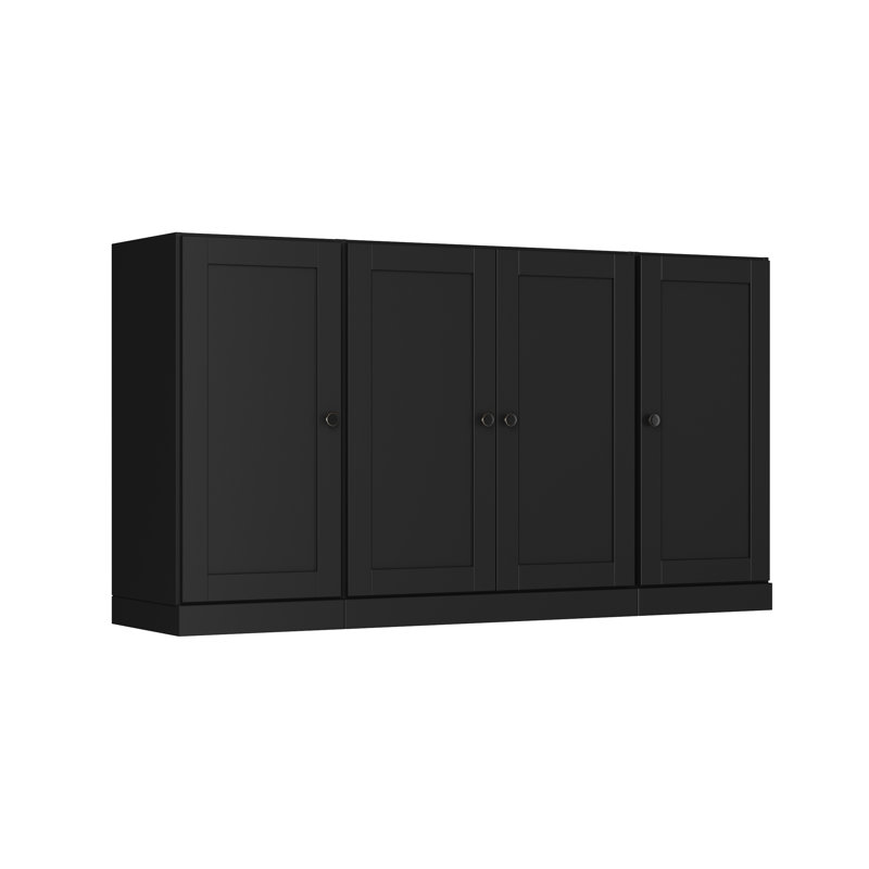 Palace Imports 100% Solid Wood 65" Sideboard with Shaker Doors, 2-Drawers & Adjustable Shelves, Black