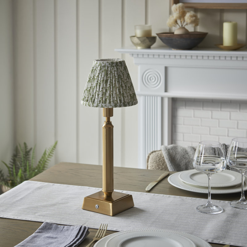Trobridge Rechargeable Metal Table Lamp, Herb Garden Green