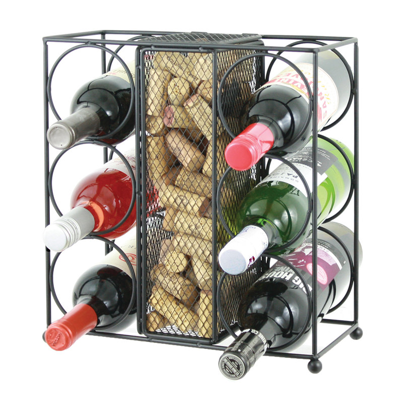 Vasquez Tabletop Wine Bottle Rack in Black