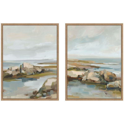 Ensemble d'art mural encadré 2 pièces Seaside I & II par Amy Lighthall
