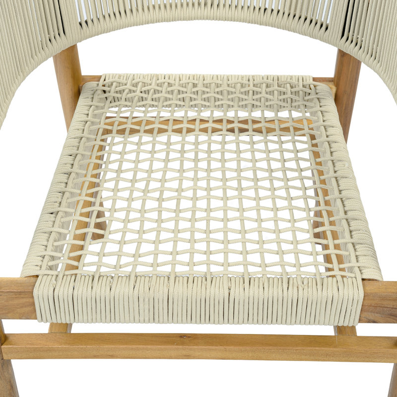 Ensemble de chaises d'extérieur pour 2 personnes, Beige, Teak