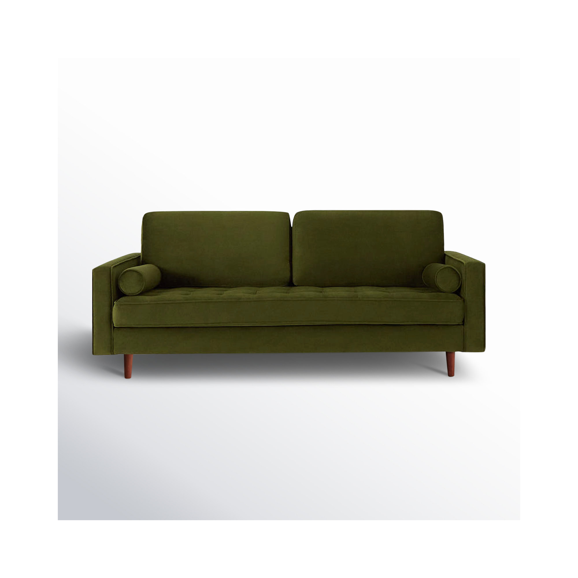 Geo 84" Upholstered Sofa, Bella Forest Performance Velvet