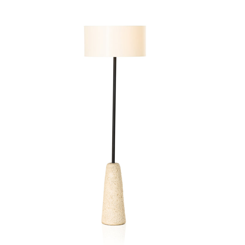 Lampe sur pied 64 po réactive blanche glaçure / noire